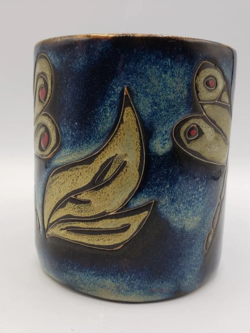 Mara Stoneware Mexico Heavy 16oz Mug Dragonfly Large Handle Coffee Tea Cup